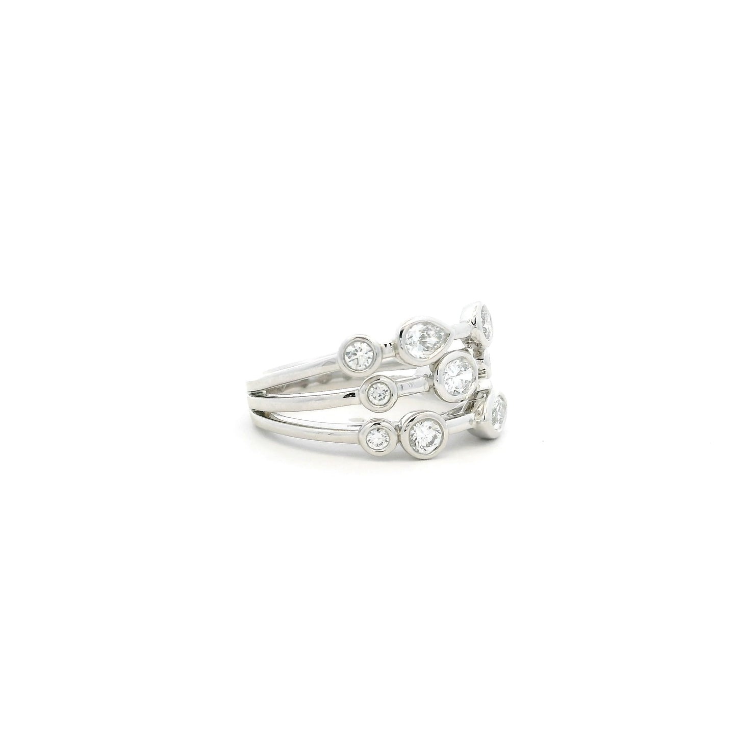 1.02ct Mixed Cut Diamond Bubble Ring