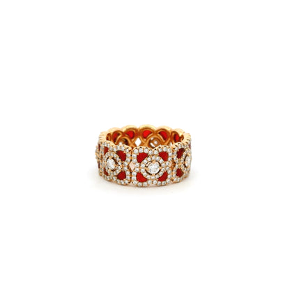 De Beers Rose Gold Carnelian And Diamond Eternity Ring