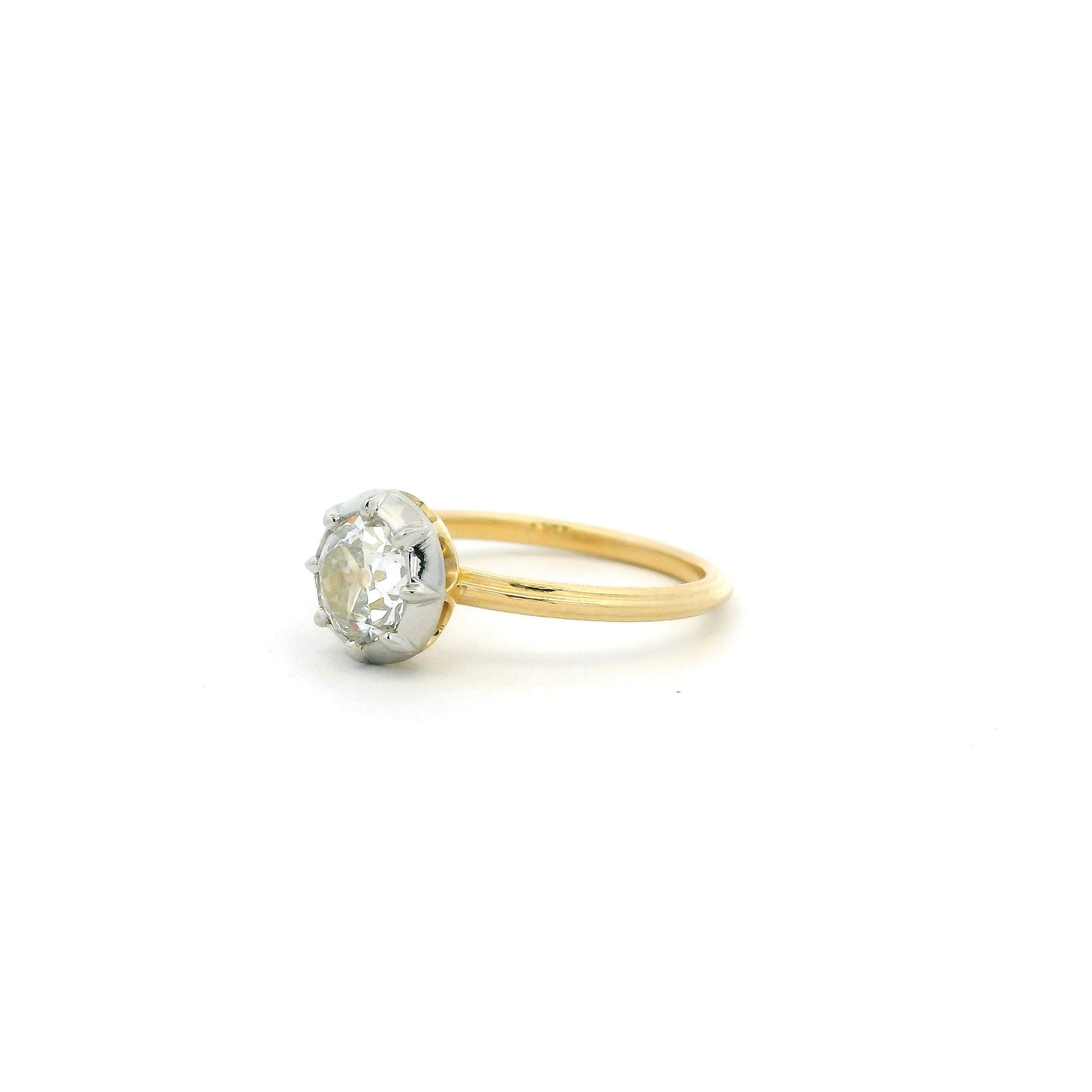 1.09ct Old Cut Diamond Georgian Style Solitaire Ring