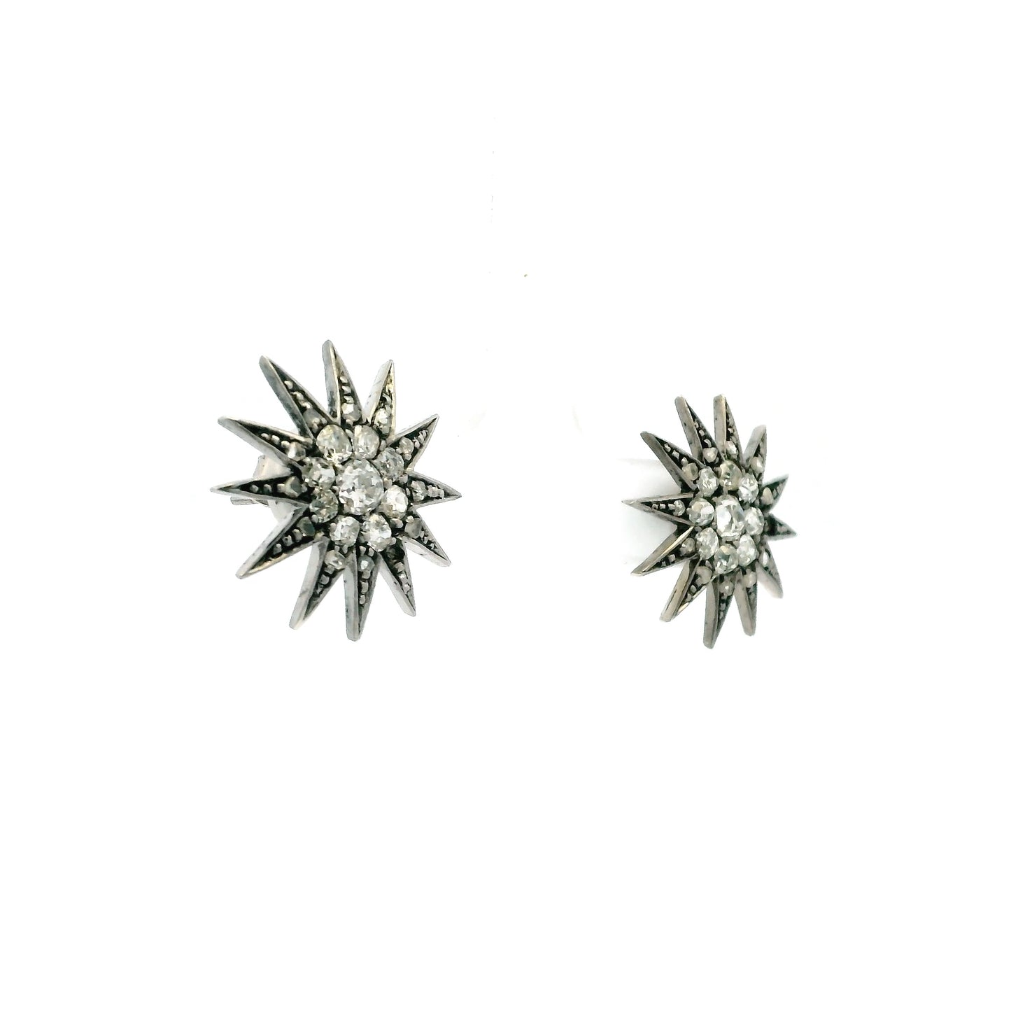Old Cut Diamond Starburst Earrings