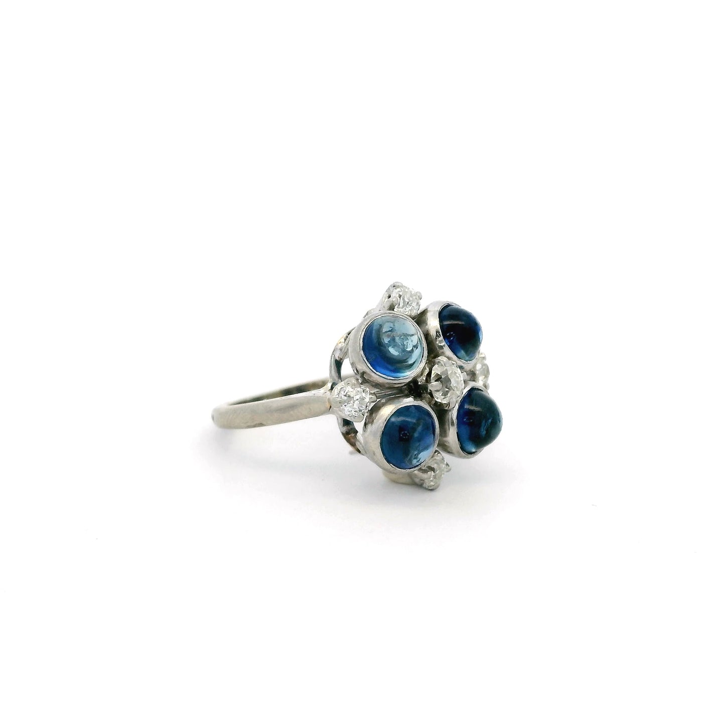 Cabochon Sapphire And Diamond Dress Ring