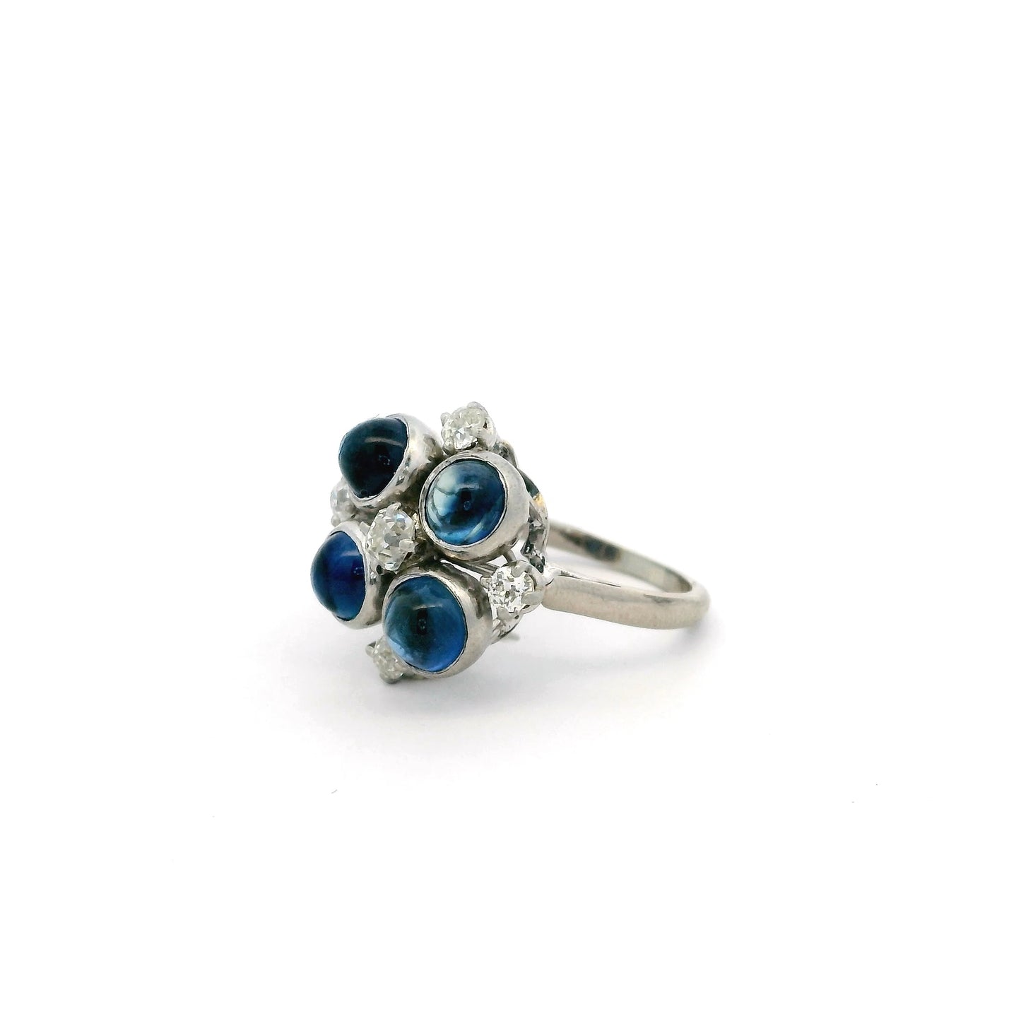 Cabochon Sapphire And Diamond Dress Ring