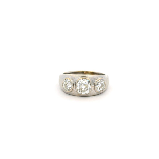 2.50ct Old Cut Diamond Three Stone Ring