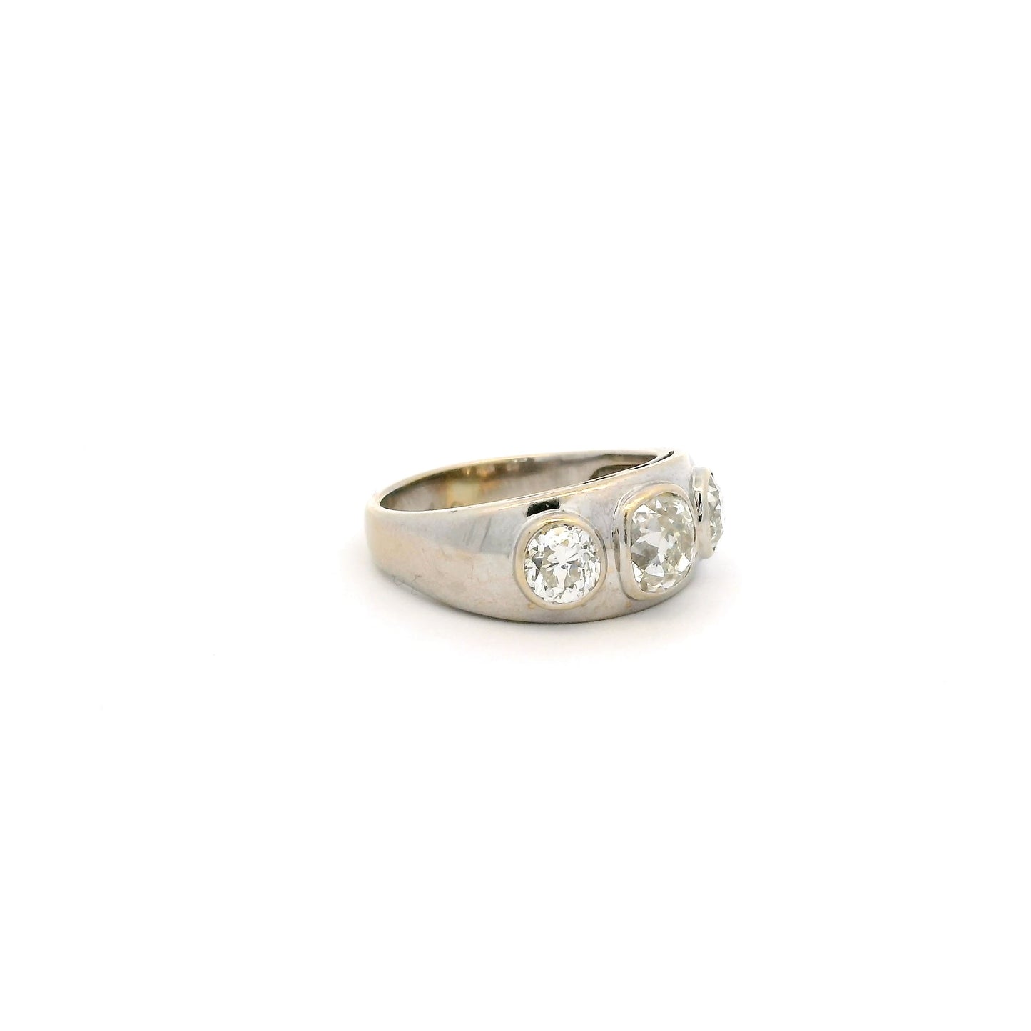 2.50ct Old Cut Diamond Three Stone Ring