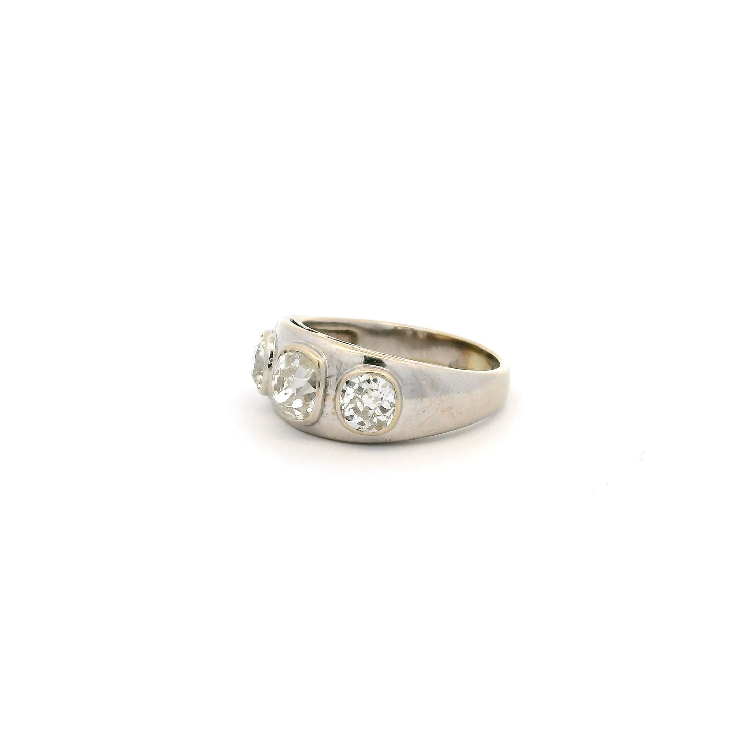 2.50ct Old Cut Diamond Three Stone Ring