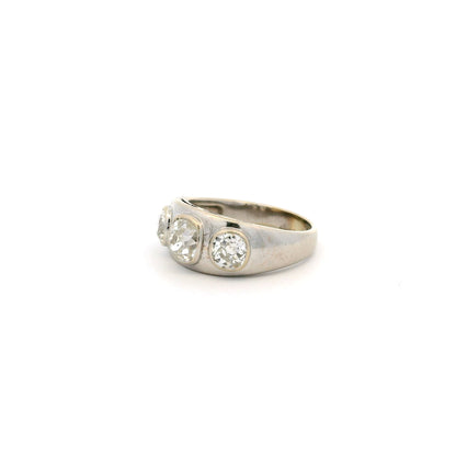2.50ct Old Cut Diamond Three Stone Ring