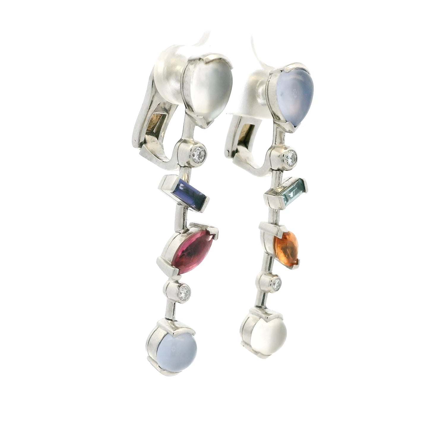 Cartier Multi Gem Drop Earrings