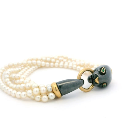 Cartier Five Row Pearl Bracelet