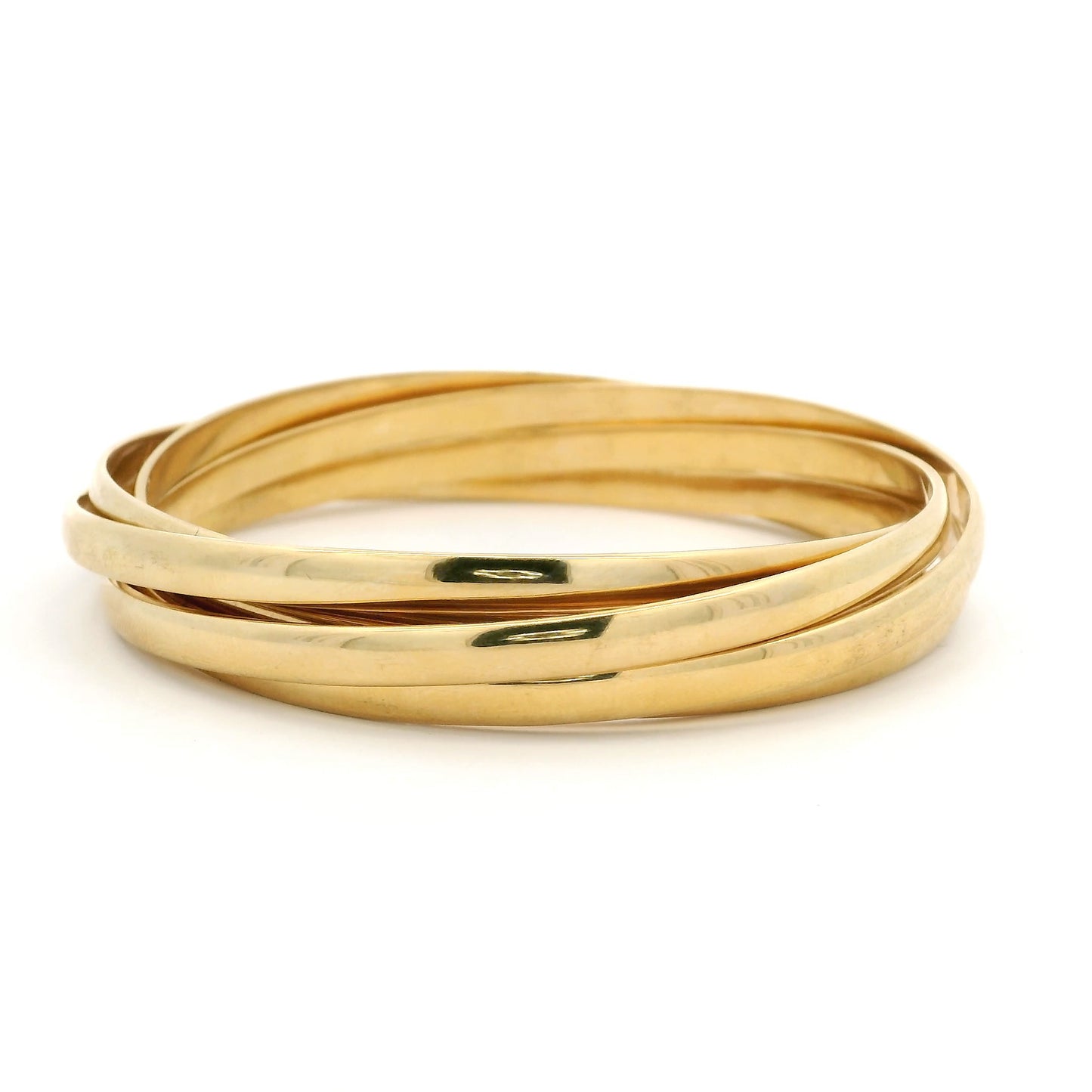 Vintage Tiffany & Co Yellow Gold Five Band Russian Bangle