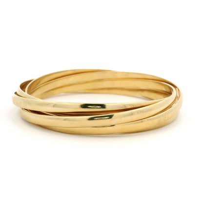 Vintage Tiffany & Co Yellow Gold Five Band Russian Bangle