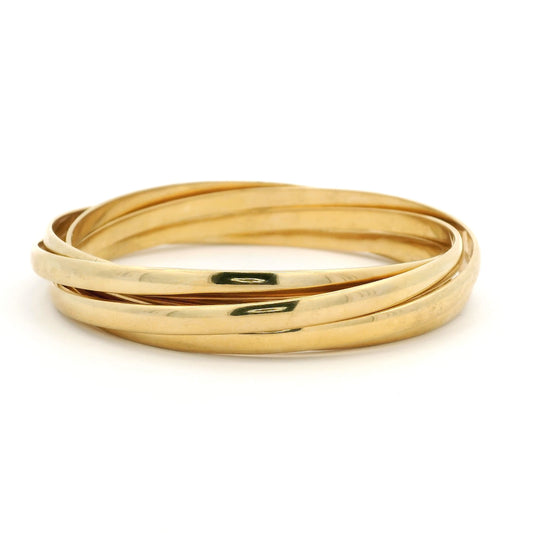 Vintage Tiffany & Co Yellow Gold Five Band Russian Bangle