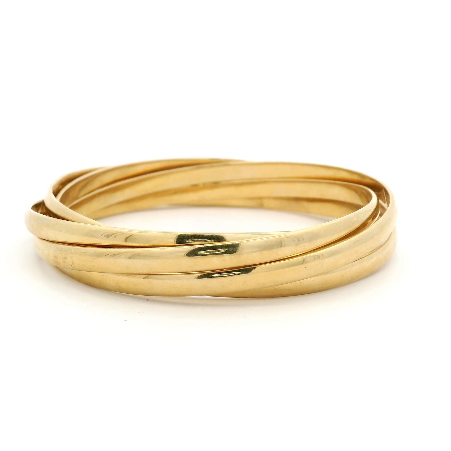 Vintage Tiffany & Co Yellow Gold Five Band Russian Bangle