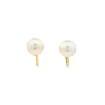 Cartier Pearl Solitaire Screw On Earrings
