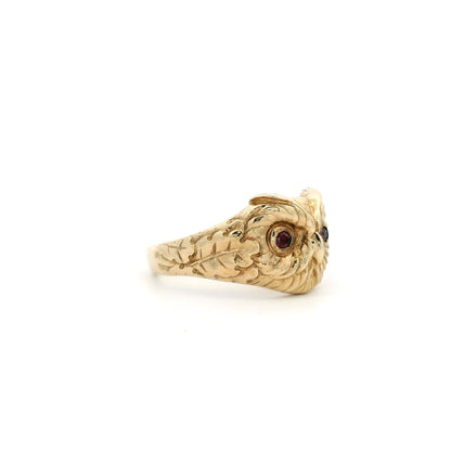 Vintage Yellow Gold Owl Ring