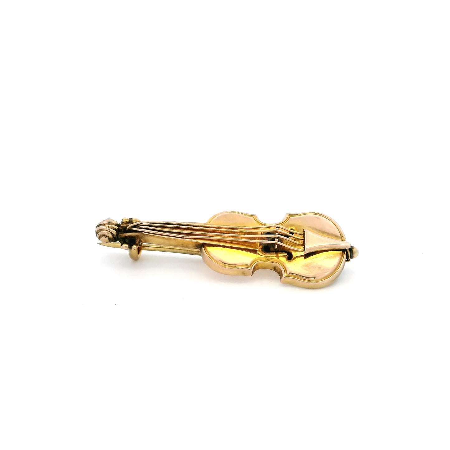 Yellow Gold Violin Brooch