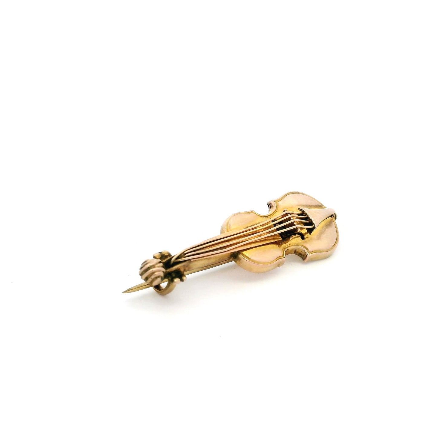 Yellow Gold Violin Brooch