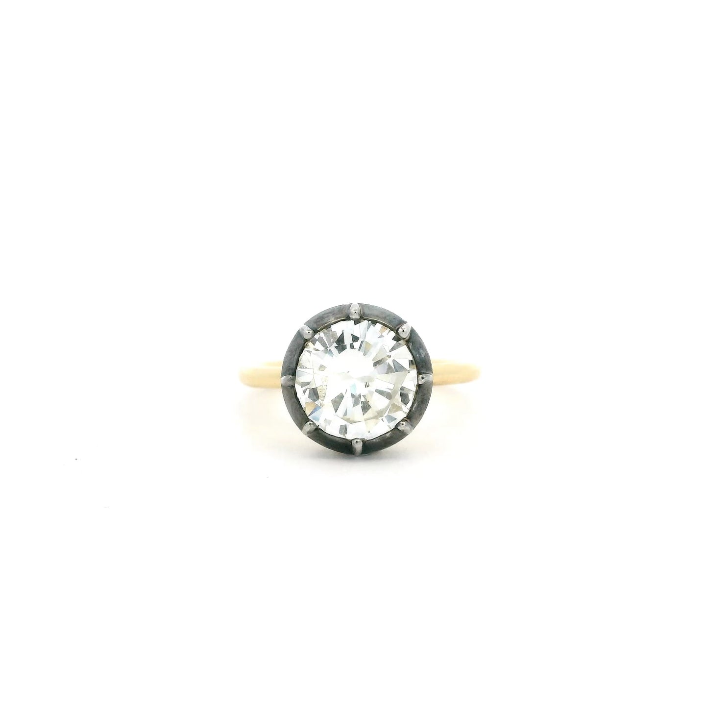 2.44ct Round Diamond Georgian Style Solitaire Ring