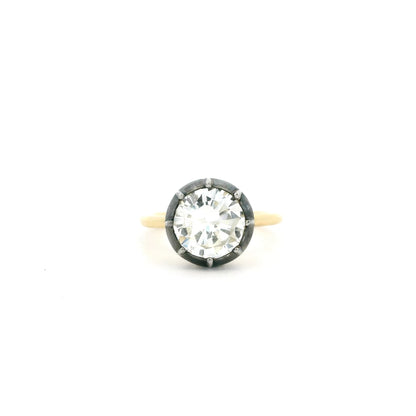 2.44ct Round Diamond Georgian Style Solitaire Ring