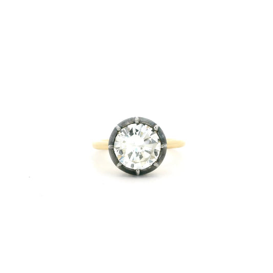 2.44ct Round Diamond Georgian Style Solitaire Ring