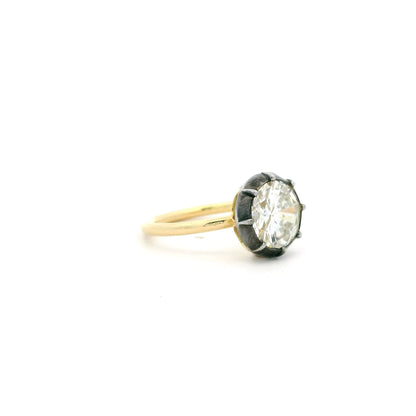 2.44ct Round Diamond Georgian Style Solitaire Ring