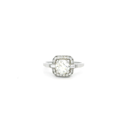 0.75ct Old Cut Diamond Cluster Ring