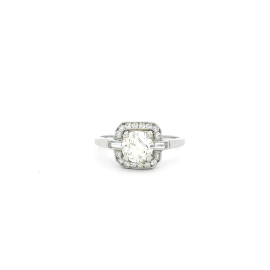 0.75ct Old Cut Diamond Cluster Ring