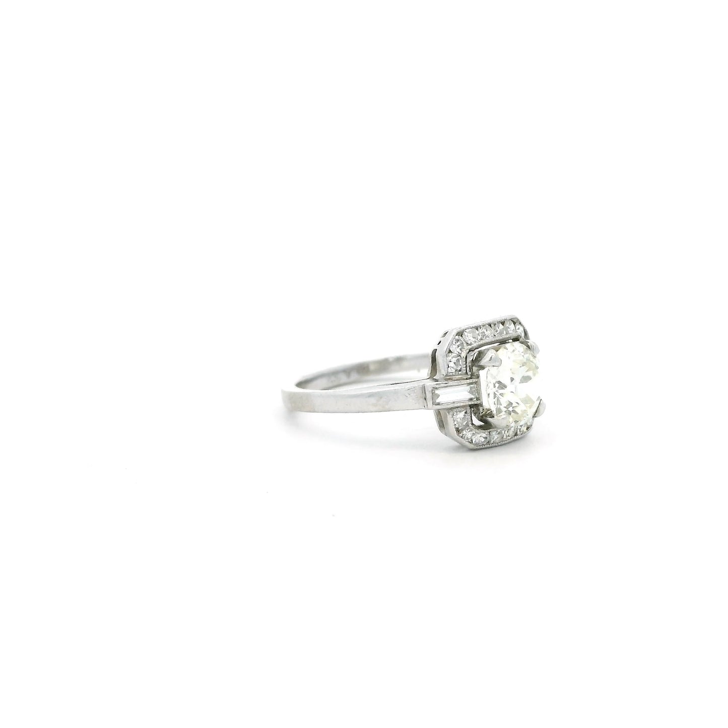 0.75ct Old Cut Diamond Cluster Ring