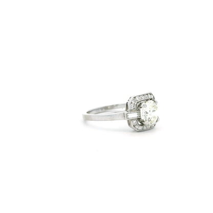 0.75ct Old Cut Diamond Cluster Ring