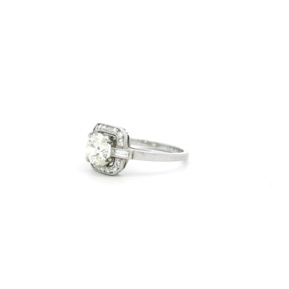 0.75ct Old Cut Diamond Cluster Ring