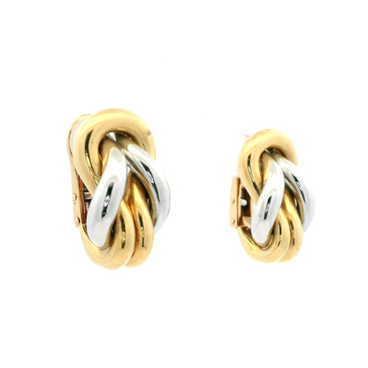 Cartier 18ct White and Yellow Gold Vintage Clip Earrings