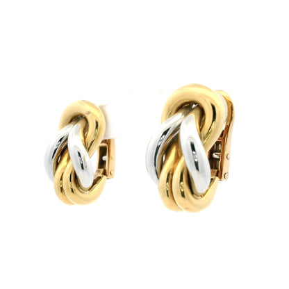 Cartier 18ct White and Yellow Gold Vintage Clip Earrings