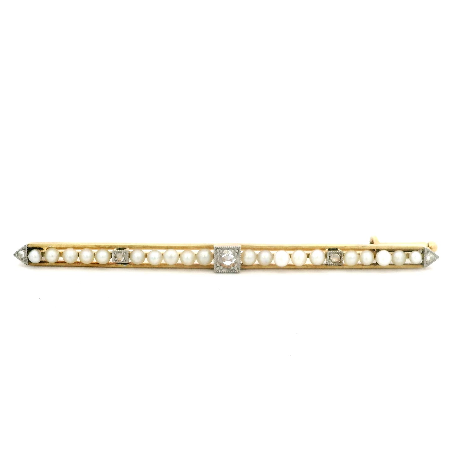 Pearl And Diamond Bar Brooch