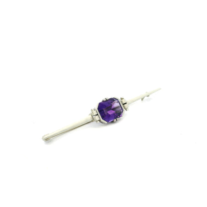 2.25ct Emerald Cut Amethyst Brooch