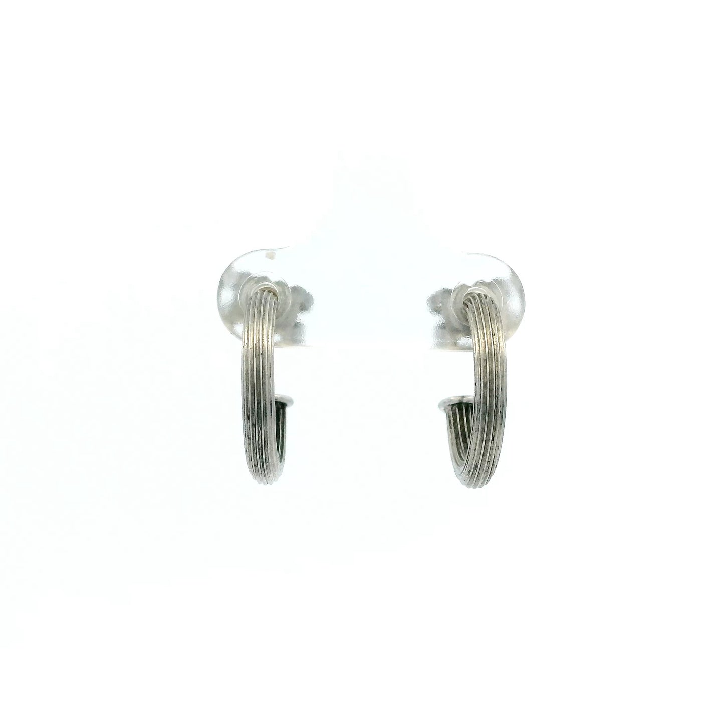 Theo Fennell White Gold Ribbed Hoops