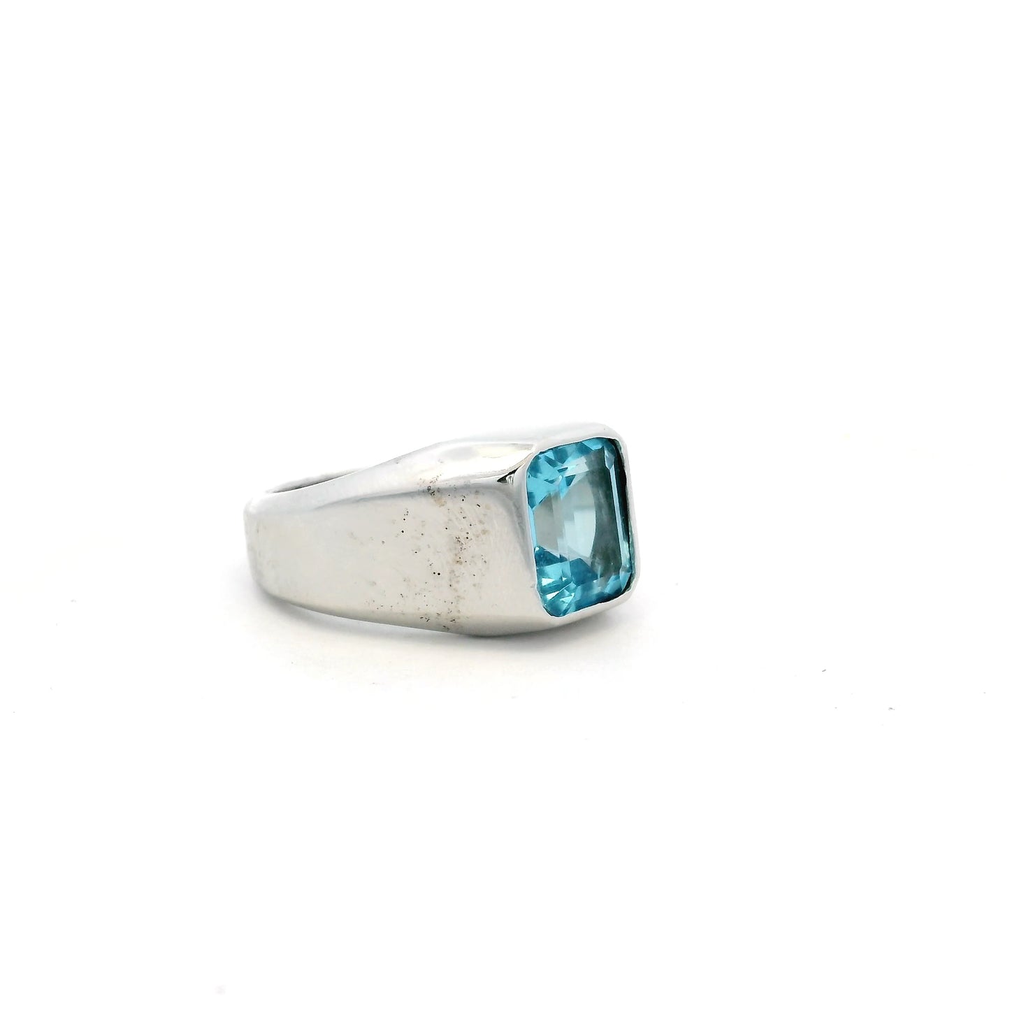 4.50ct Emerald Cut Blue Topaz Solitaire Ring