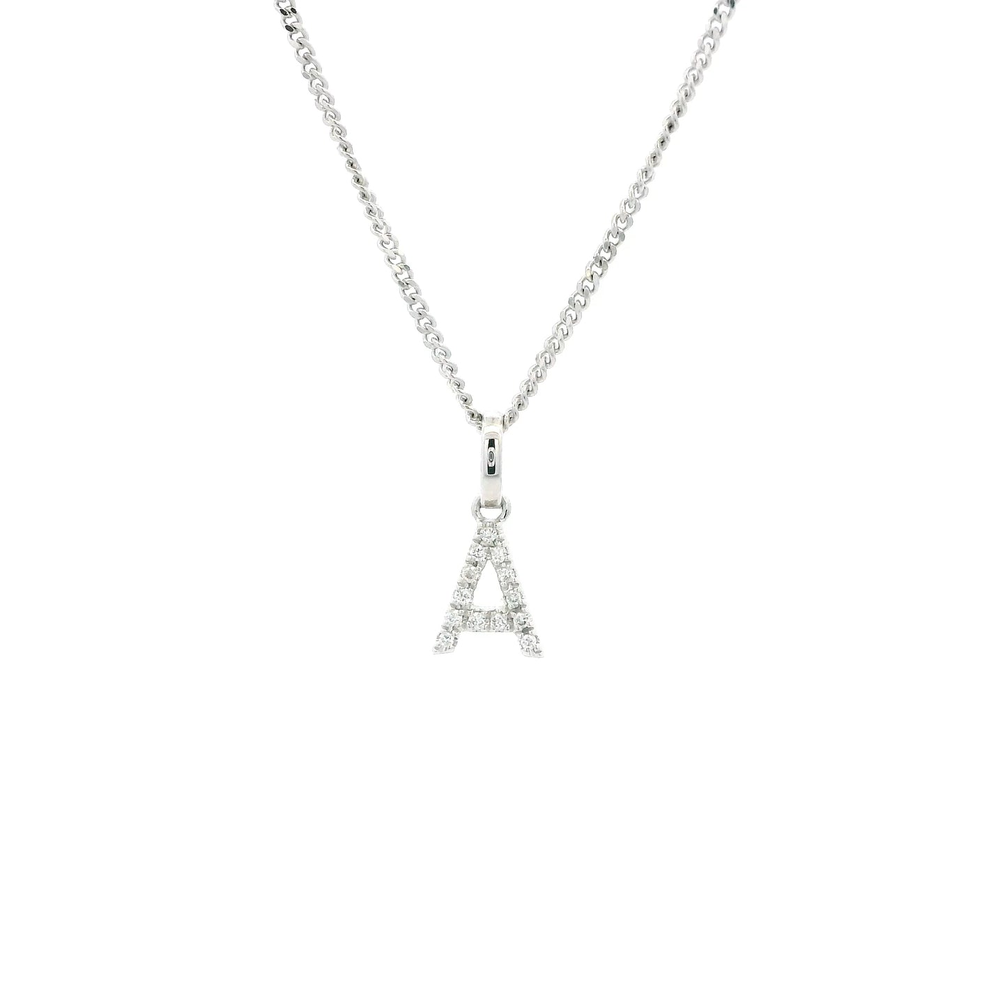 White Gold Diamond Set Initial Letter Pendant