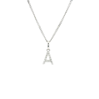 White Gold Diamond Set Initial Letter Pendant