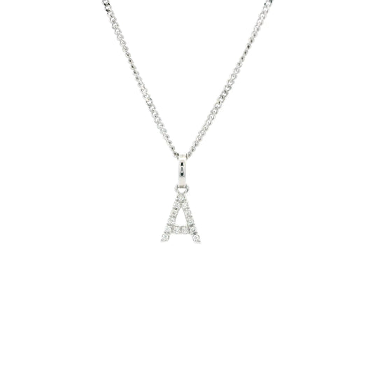 White Gold Diamond Set Initial Letter Pendant