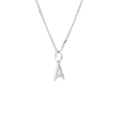 White Gold Diamond Set Initial Letter Pendant