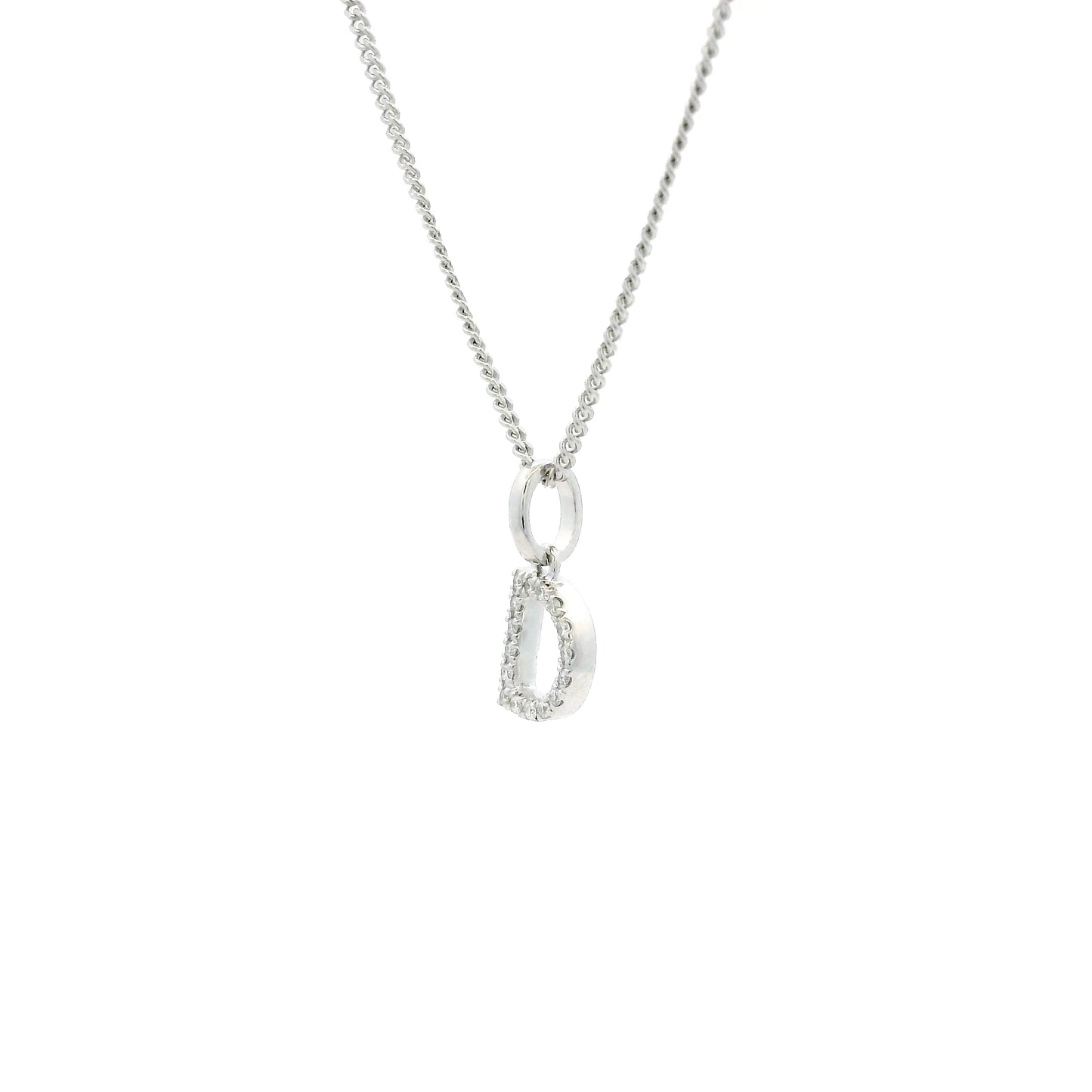 White Gold Diamond Set Initial Letter Pendant