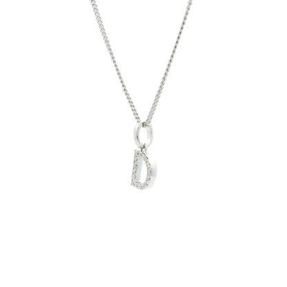 White Gold Diamond Set Initial Letter Pendant