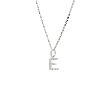 White Gold Diamond Set Initial Letter Pendant