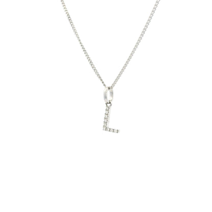 White Gold Diamond Set Initial Letter Pendant