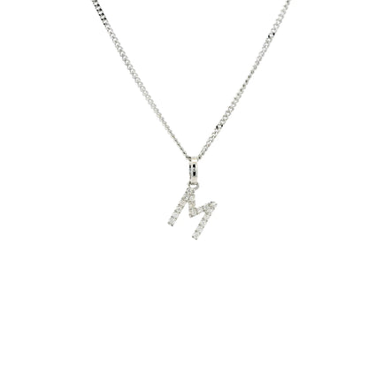 White Gold Diamond Set Initial Letter Pendant