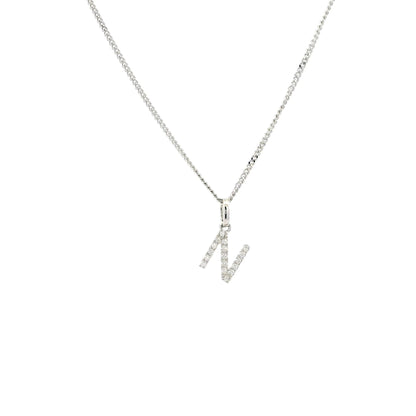 White Gold Diamond Set Initial Letter Pendant