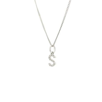 White Gold Diamond Set Initial Letter Pendant