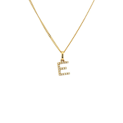 Yellow Gold Diamond Set Initial Letter Pendant