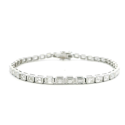 5.61ct Emerald Cut Diamond Line Bracelet