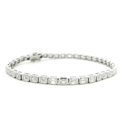 5.61ct Emerald Cut Diamond Line Bracelet