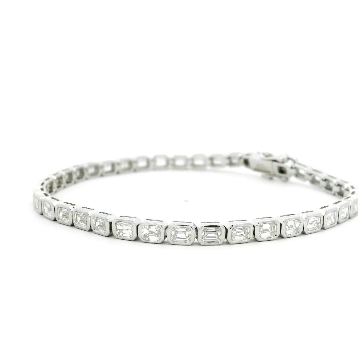 5.61ct Emerald Cut Diamond Line Bracelet